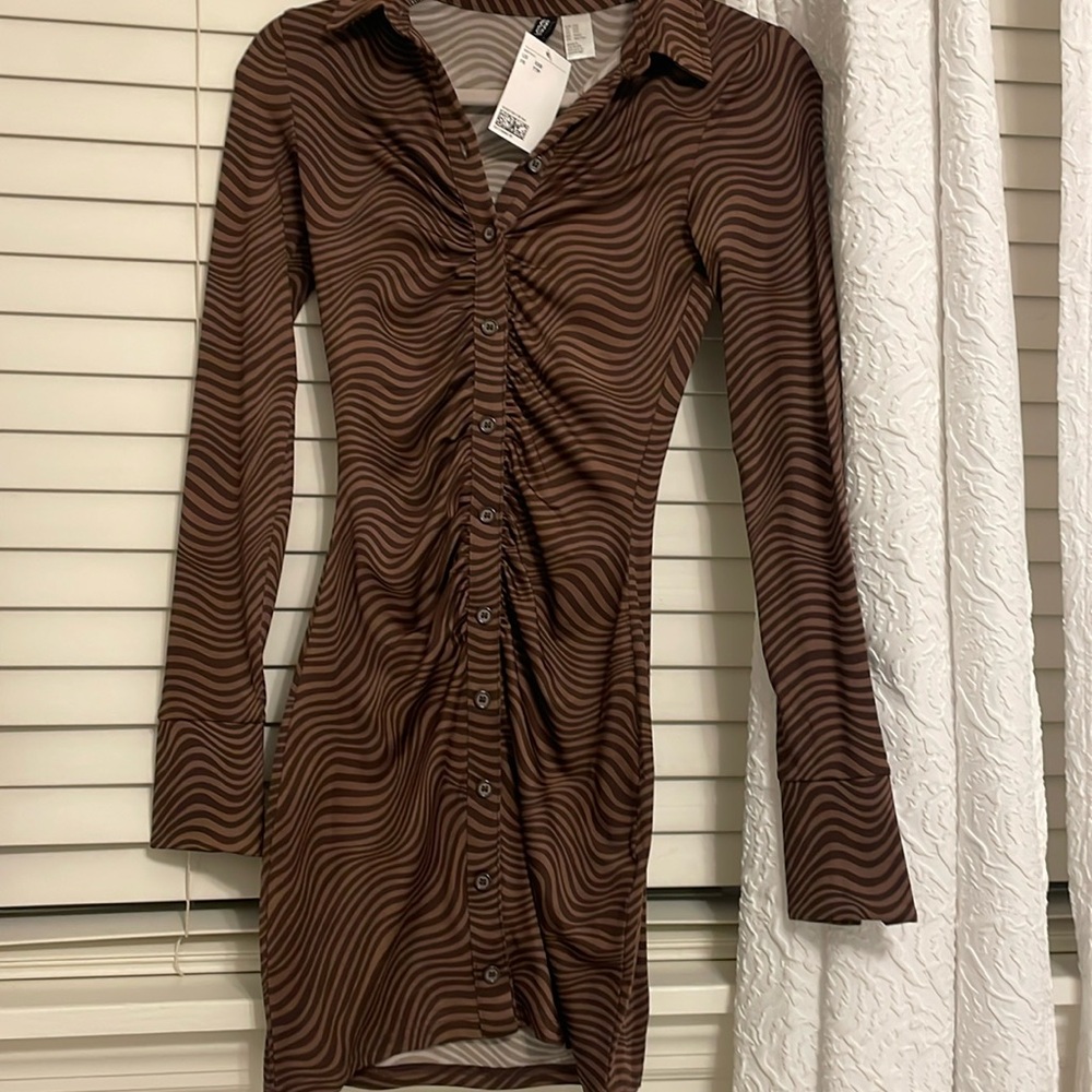 H&M rouched dress NWT